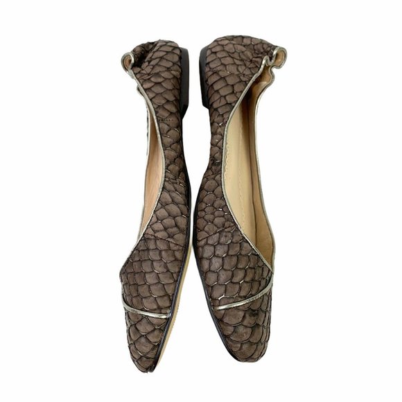 ALL BLACK fish Scales Ballet flats Size 38 US 8 - Picture 3 of 8